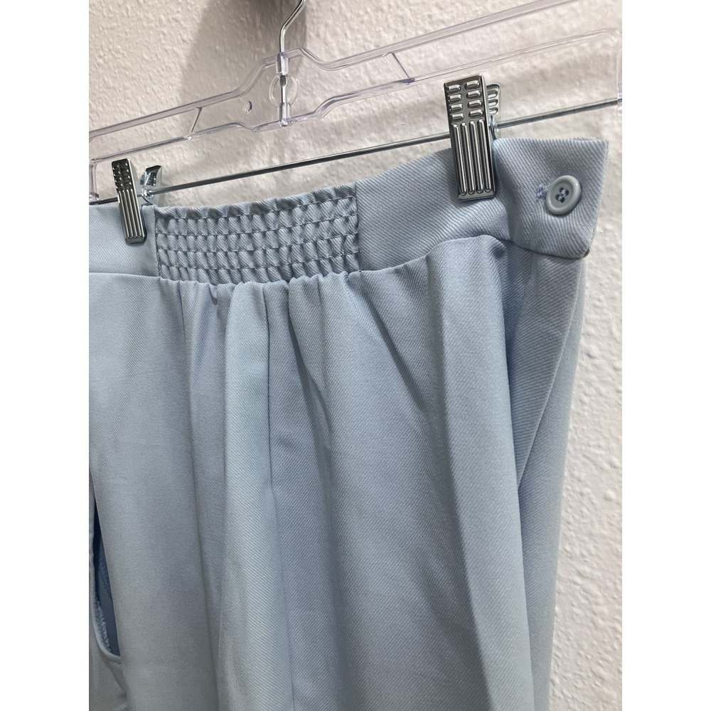 VTG 1970s Women's XS/S 2 Piece Set Powder Blue Button Up Vest & Wide Leg Pants - Picture 9 of 16